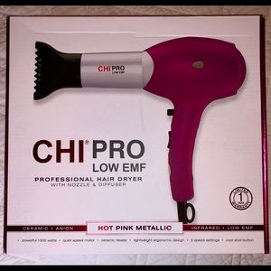 NEW CHI PRO LOW EMF Hair Dryer W/ Diffuser & Box